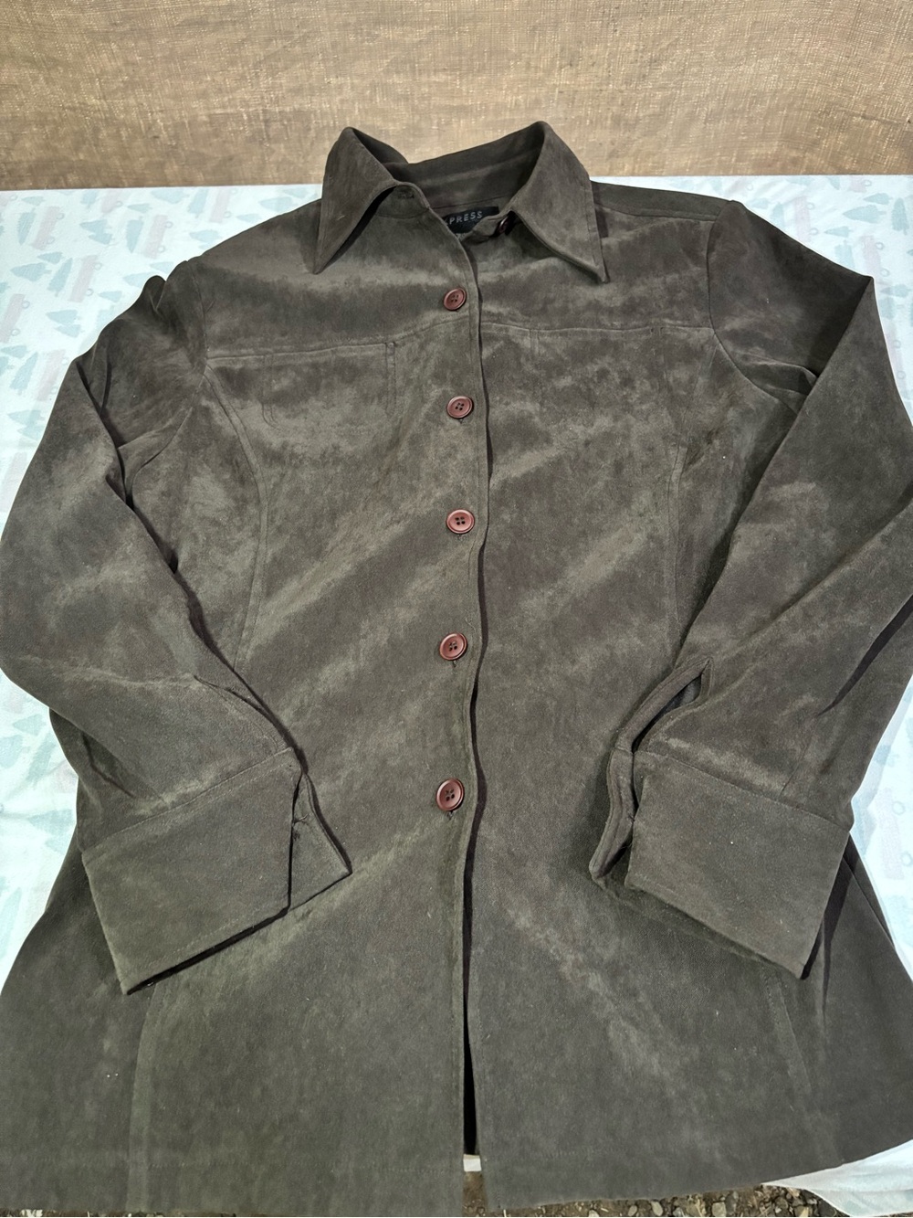 Women's Suede Button-Front Jacket